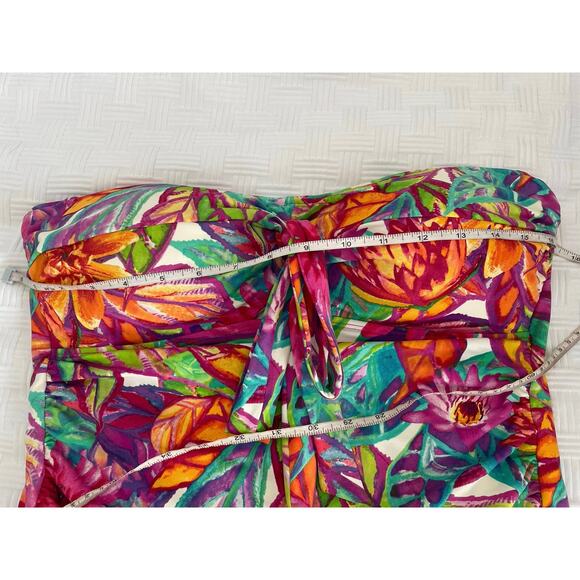 Lauren Ralph Lauren Tropical Floral Convertible One Piece Swimsuit Tummy Control - Picture 10 of 11